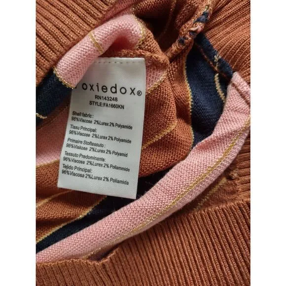 NWT Revolve‎ Foxiedox Nina Striped Retro Crop Sweater Sz L - Picture 6 of 6